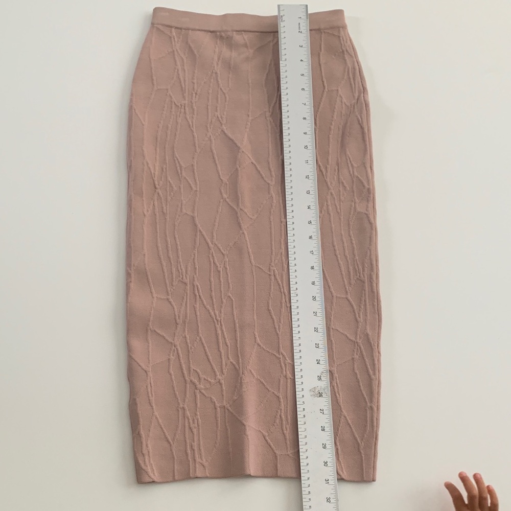 Jonathan Simkhai Blush Pink Textured Intarsia Knit Midi Pencil Skirt Small - Picture 8 of 8